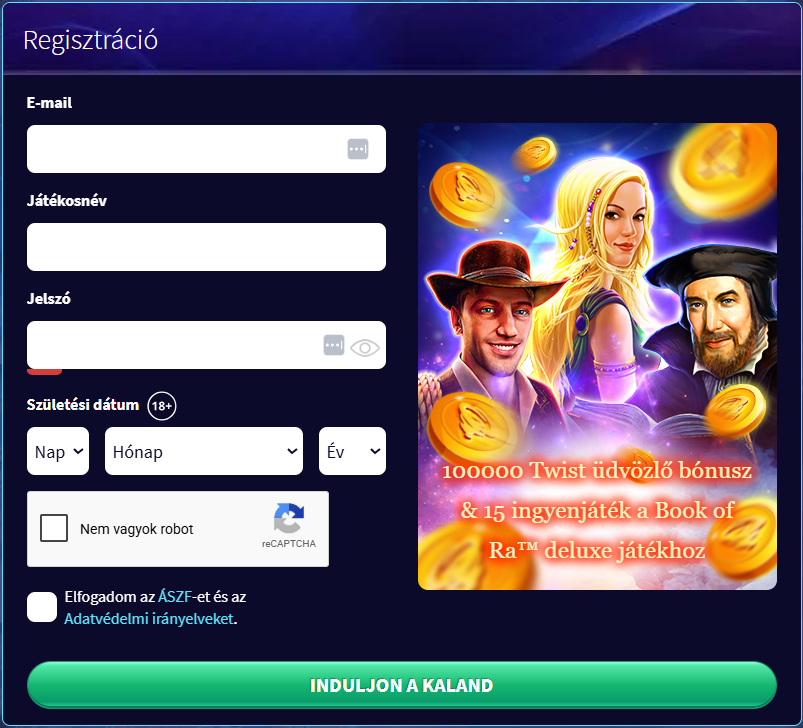 Gametwist regisztrálhatsz
